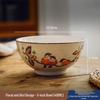 Керамический набор пиал для риса и супа подглазурной росписи с палочками для еды - Посуда в китайском национальном стиле для дома и ресторанов