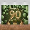 Счастливого 90-летия Баннер-фон 90-летие Декорации для вечеринки Блестящий фон Аксессуары Золотые шары Фотоаксессуары