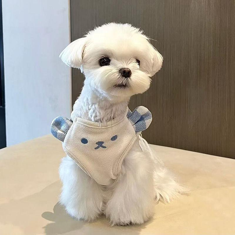Pet Cat Dog Clothes Cute Home Clothes Maltese Bear Spring and Autumn Thin Velvet Xishi Dog Clothes