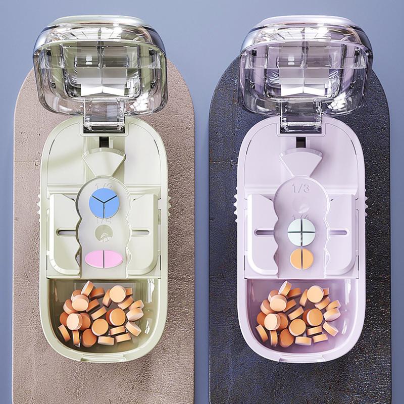3 в 1 Измельчитель лекарств Точная резка пополам / на треть / на четверть Разделитель лекарств Органайзер Портативный Разделитель таблеток