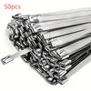 50pcs 12" Heavy Duty Stainless Steel Zip Ties - Rustproof, Multi-Purpose Self-Locking Cable Ties for Machinery, Vehicles, Exhaust Wrap & Outdoor Use