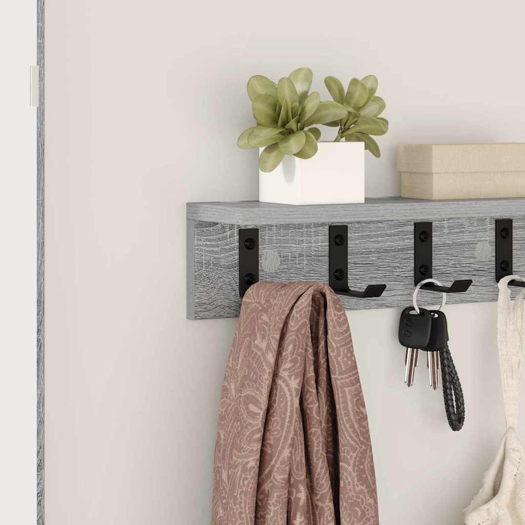 Wall Mounted Nightstand Grey Sonoma 40 x 10.5 x 10.5 cm