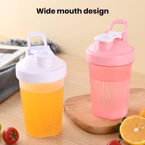 1 Set 400ML Water Cup Leak-Proof Portable Shaker Bottle High-temperature Resistant Shaker Cup for Drinks Milk