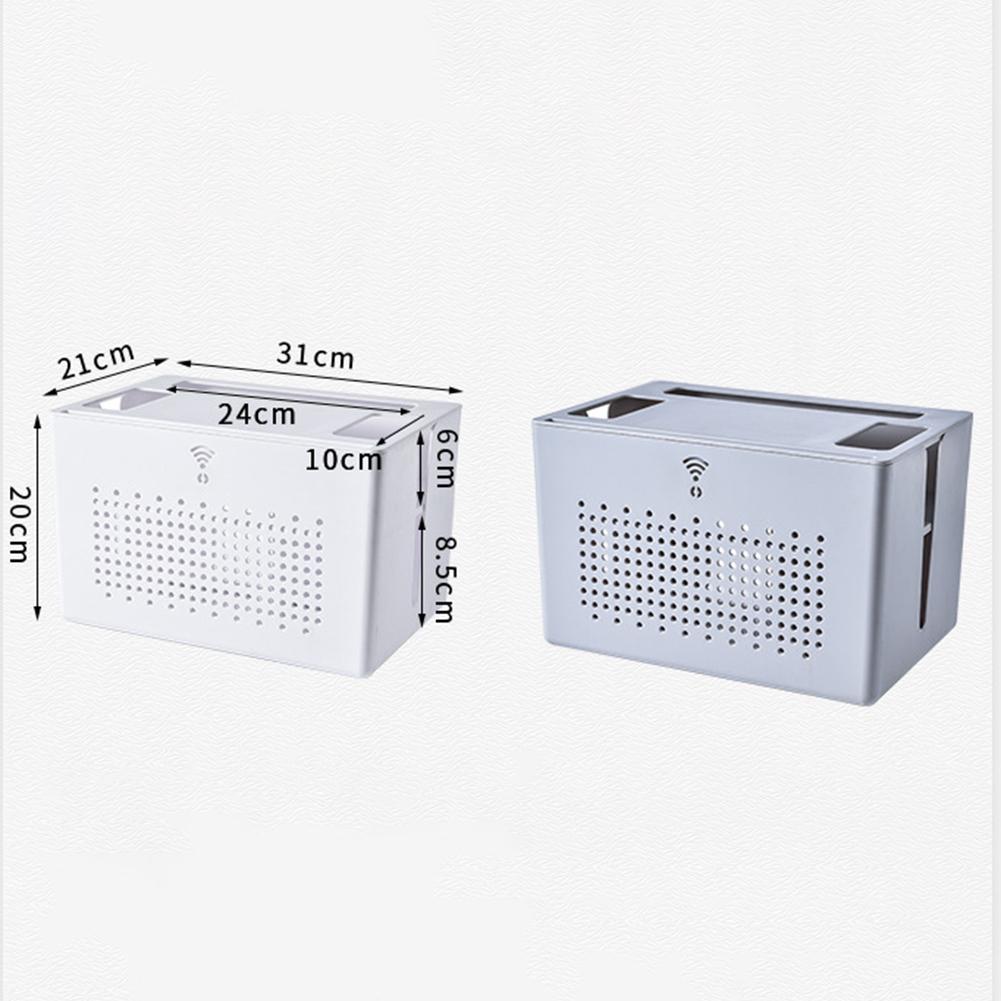 Desktop storage box for router set top box socket cables network cables and power strips with detachable double layer design