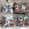 New Christmas Pillow Cover Polyester Printed Cushion Cover Christmas Gift Home Sofa Cushion Cover