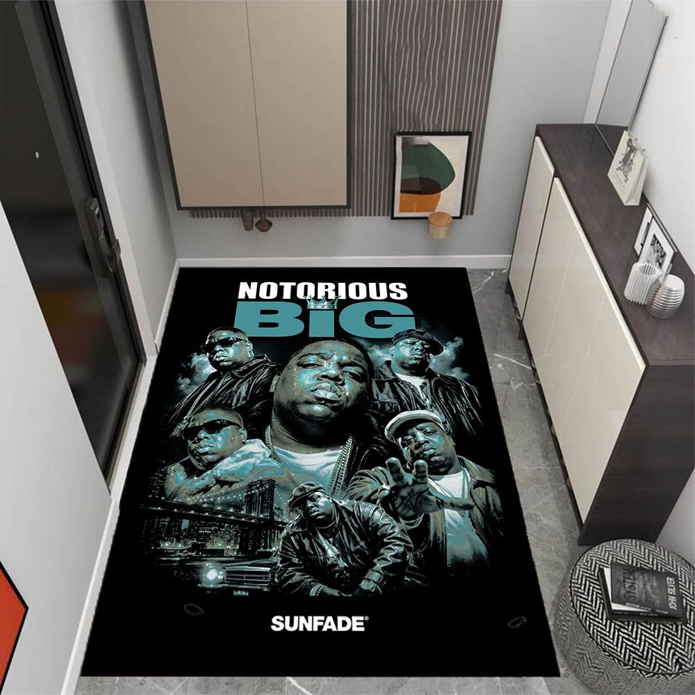 Biggie Money Problems Themed Anti-Slip Rugs - Polyester Home Decor, Suitable for Bedrooms, Living Rooms, Doorways, Studios, and Decorations