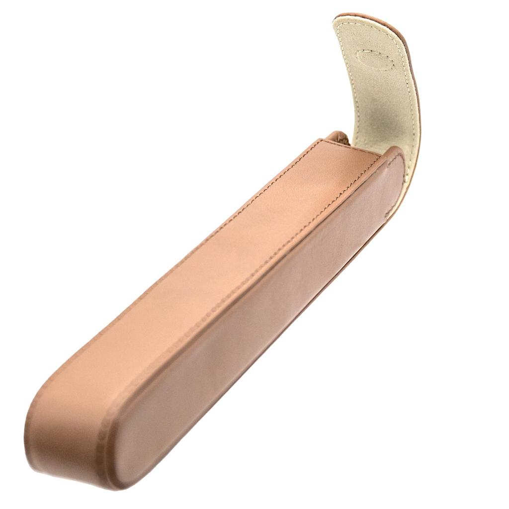 Luddite Pencil Vachetta for 1 Greige Writer's Case, Long, Leather, Pen,