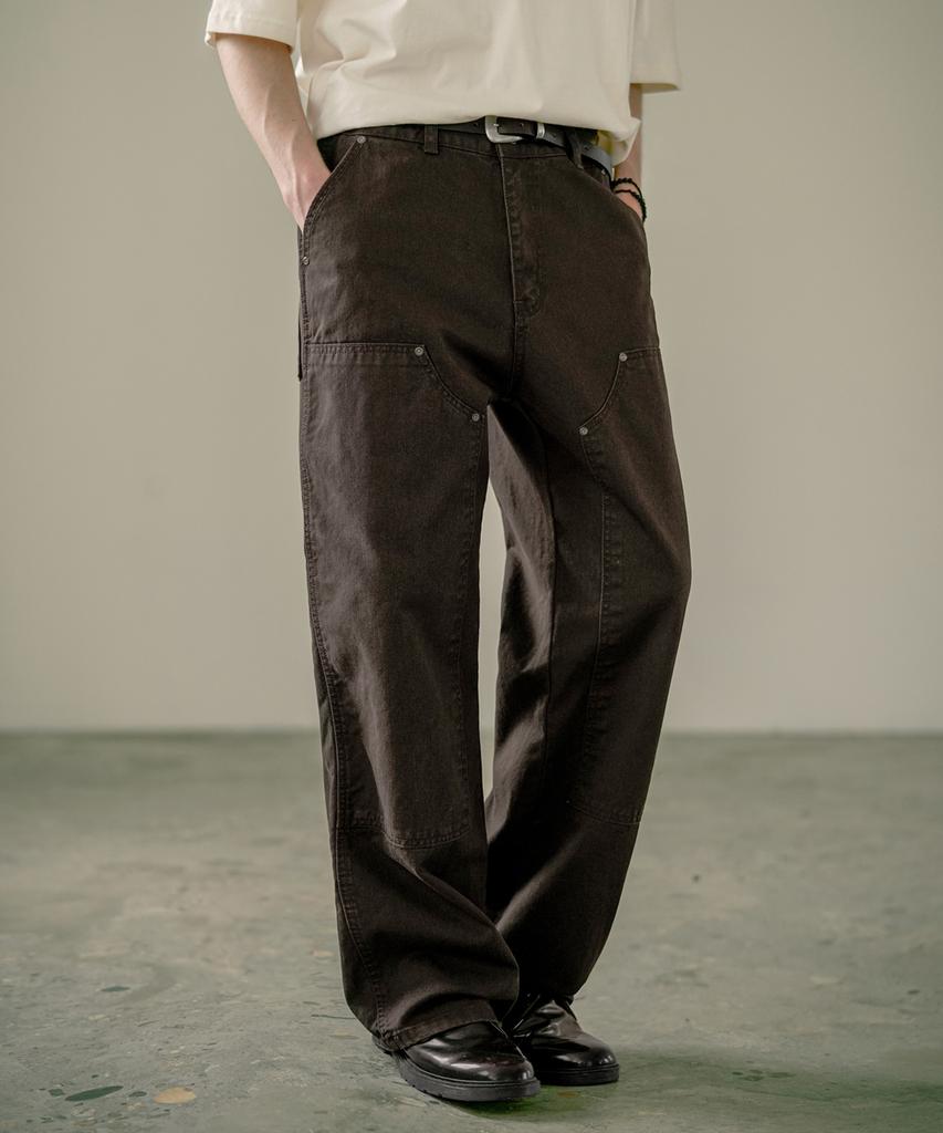 EZKATON Parts Double Knee Pants Deep Brown Mmlp6756