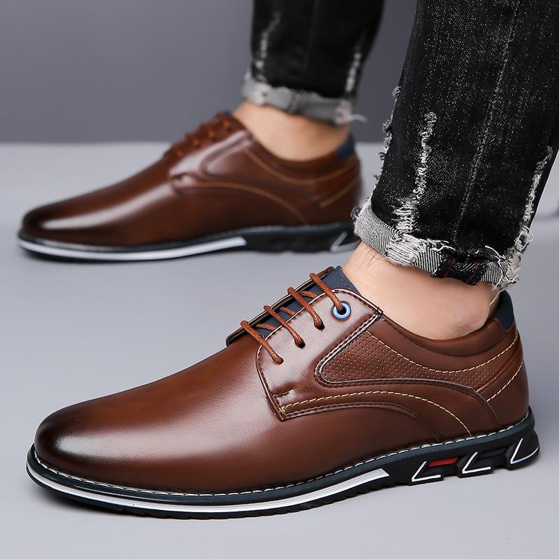 Fashion New Large Size 38-53 Pu Leather Dress Shoes for Men Designer Soft-soled Male Driving Shoes Fashion Solid Color Light Men's Shoes
