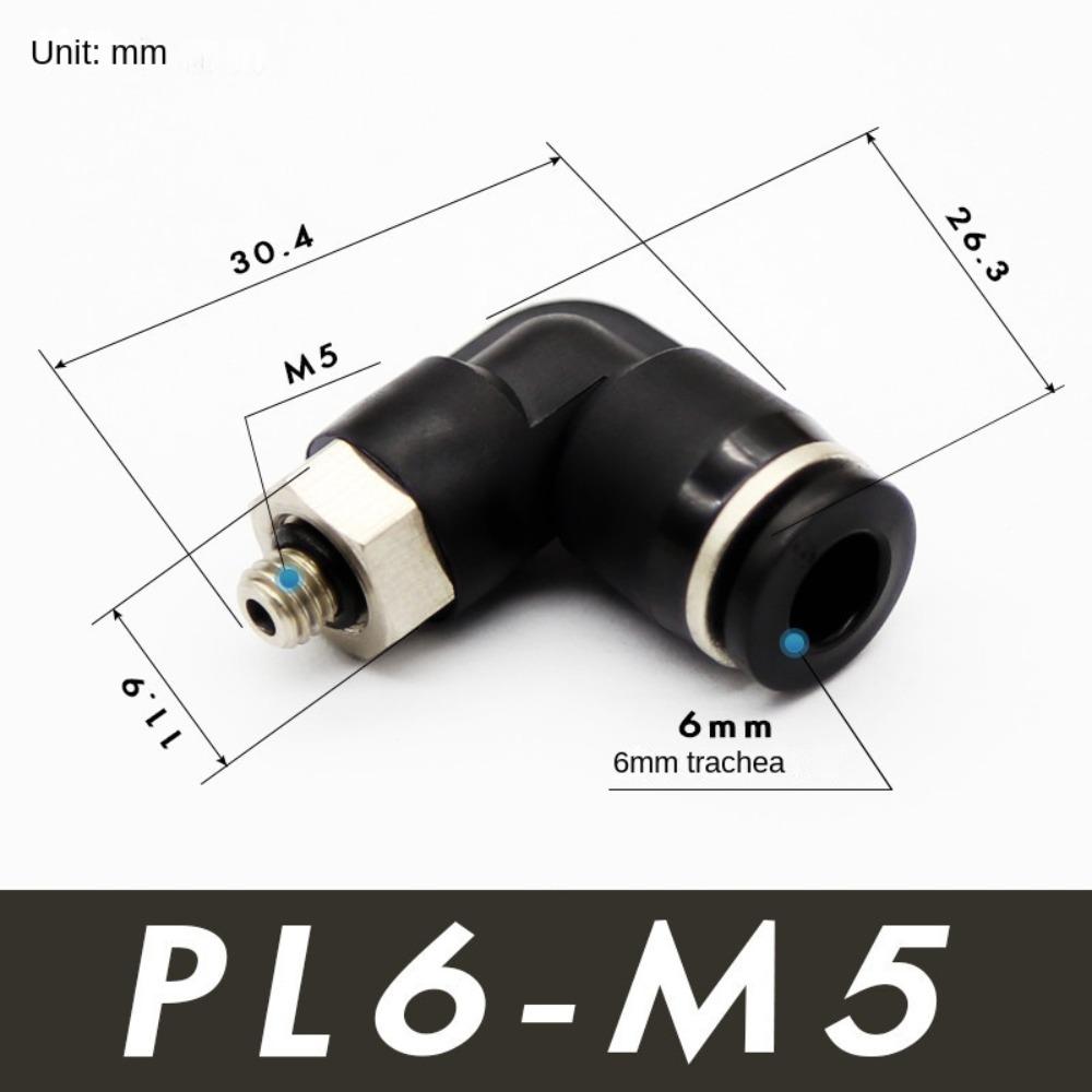 DIY быстрая вставка пневматического фитинга пневматический разъем из сплава черный локоть быстрого разъема серии PL