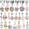 Original Copper Colorful Charms Snowflake Heart Lock Key Earrings Beads For Necklace Diy Bracelet Present Jewellery