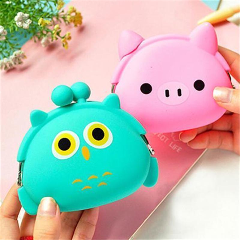 Силиконовый кошелек для монет, милый поросенок, кошка, лягушка, желтая утка, панда, сова, собака, кошелек, детский женский мини-сумка