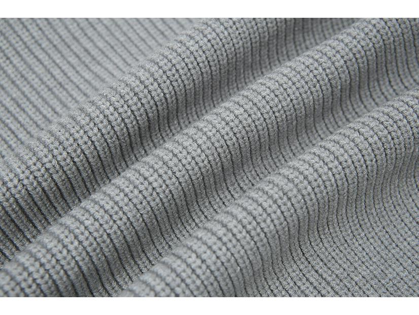 STONE Унисекс Кардиган на молнии с воротником-стойкой и нашивкой Вязаный свитер для осени/зимы