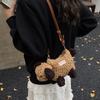 Cute Sheep Knit Crossbody Bag For Women With Soft Fabric Small Wallet For Casual Outings