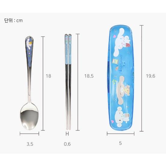 Набор ложек из нержавеющей стали Lilpang Cinnamoroll в прозрачном футляре, популярный персонаж в Корее