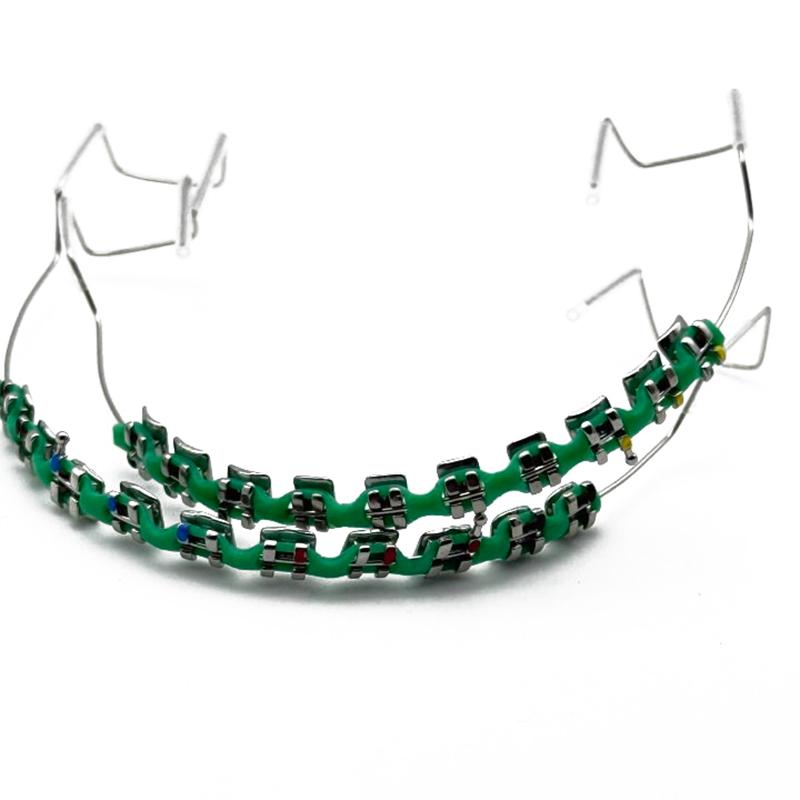 1 пара цветных брекетов стоматологические накладные брекеты с крючком временное украшение зубов с металлическими дугами лигатура для брекетов