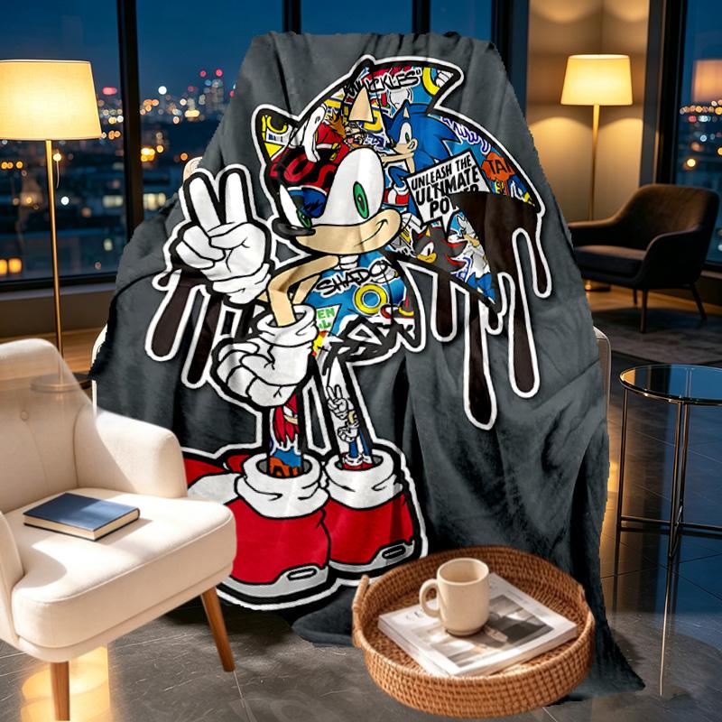 Sonic Print Blanket - Soft & Comfortable, for Bedroom, Travel, Sofa, Home Decoration - Birthday Christmas Gift for Friend