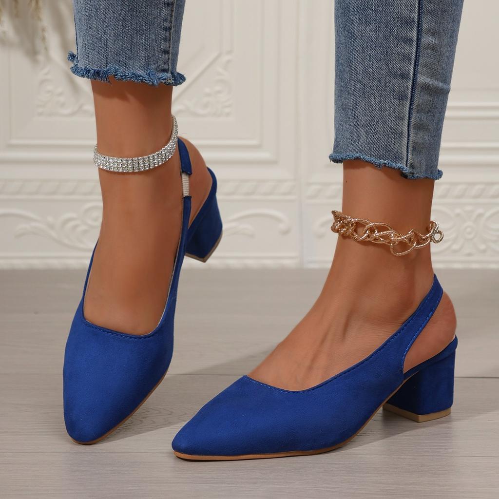 2025 New Foreign Trade European and American Large Size Pointed Bag Head Empty Large Size Leopard Print Fashion Style Women's High-heeled Sandals Wome