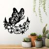 Exquisite Moon Metal Floral Art Decor - Moon Phase Boho Style with Flower and Butterfly for Home Wall