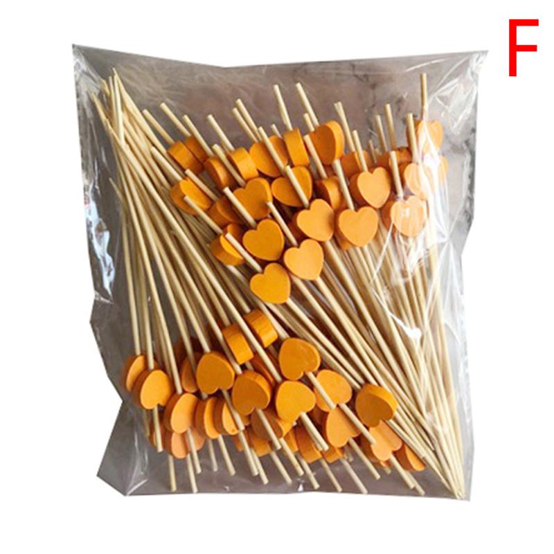 100 шт./пакет Сердце бамбуковые палочки для еды шведский стол кексы фрукты вилка торт десерт палочки