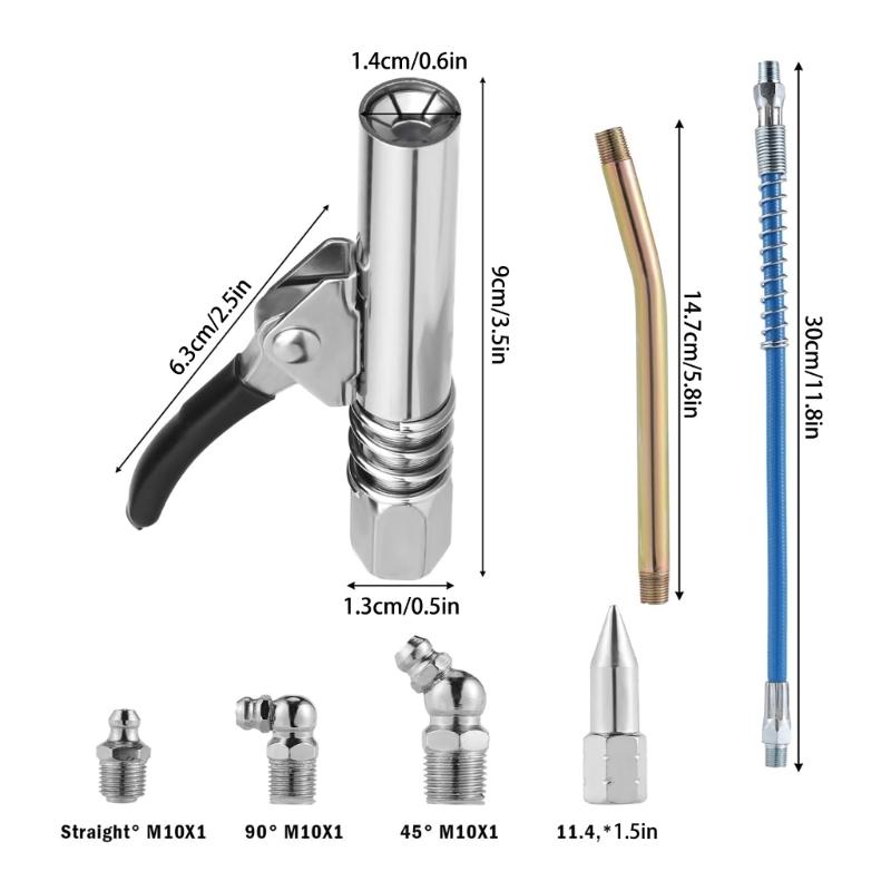 Соединитель для смазочных пистолетов 10000PSI с легко фиксируемой ручкой, быстросъемная муфта для смазочных пистолетов с резьбой 1/8 дюйма NPT