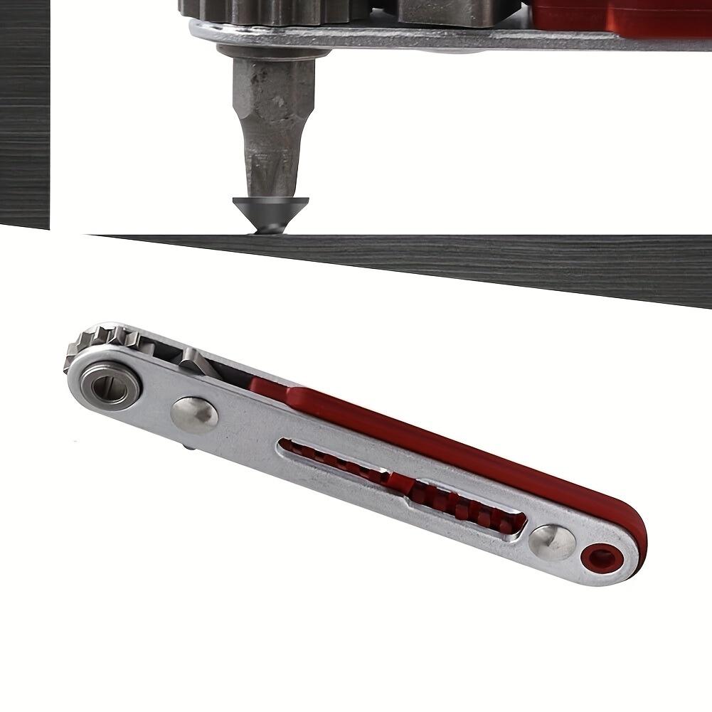 A Mini Ratchet Wrench with Hexagonal Torque, Two-way Control Screwdriver Head - 6.35mm, Chrome Vanadium Steel, Adjustable, Manually Operated