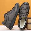 Новая зимняя мужская обувь из натуральной кожи, бархатная, утепленная, теплая, непромокаемая и нескользящая, уличная повседневная кожаная обувь, мужская хлопковая обувь