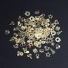 Аксессуары для украшения ногтей 3D Золотые блестки Коробка Микс Дизайн Кольцо Колокольчик Лось Снежинка Металлические хлопья