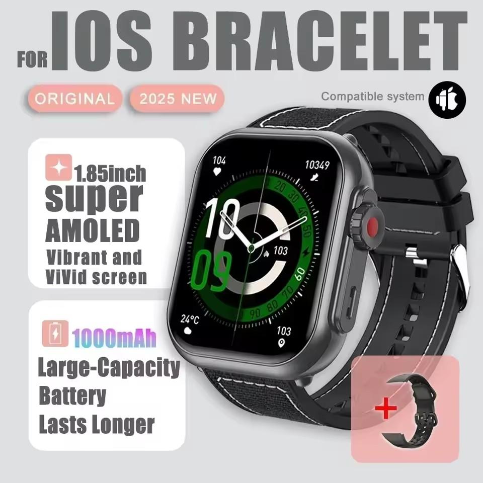 Новые умные часы 1000 мАч Длительное время работы от аккумулятора Для мужчин Женщин Фитнес Спорт Bluetooth-вызов Водонепроницаемые 1,85-дюймовые Полноценный сенсорный экран Умные часы