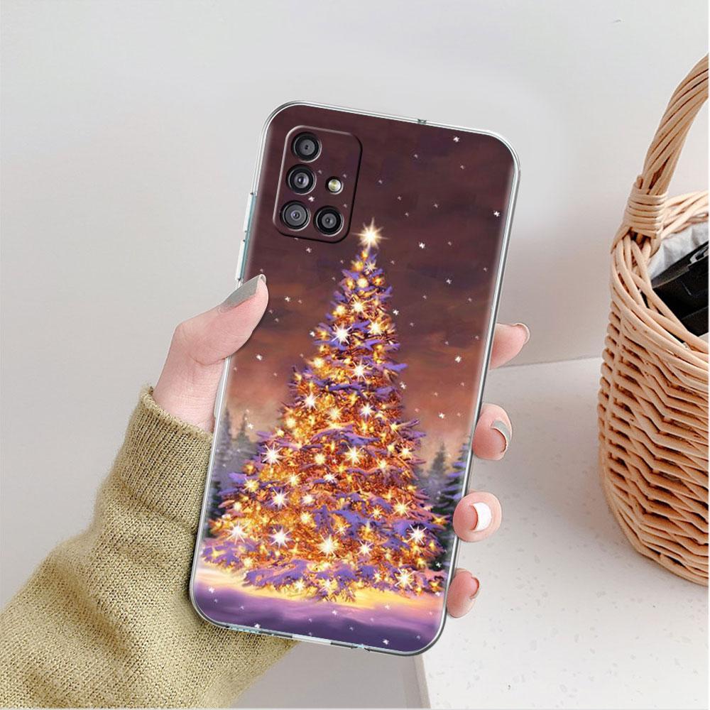 Прозрачный чехол Merry Christmas Tree Deer для Samsung Galaxy A52 A12 A51 A32 A21s A71 A32 A22 50 A70 A31 A72 5G Phone Cover