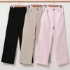 From Heart Women Comfortable Daily Back Banding Cotton Span Wide Pants 3 Colors 