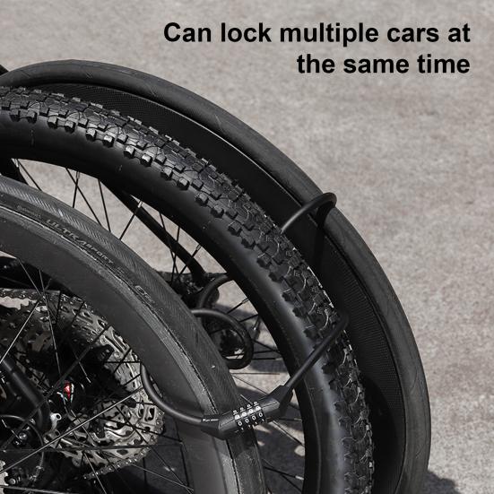Bike Cable Combination Lock 4-Digit Password Anti-theft Bicycle Lock Long-lasting Cable Lock with Alloy Core for MTB Road Bike