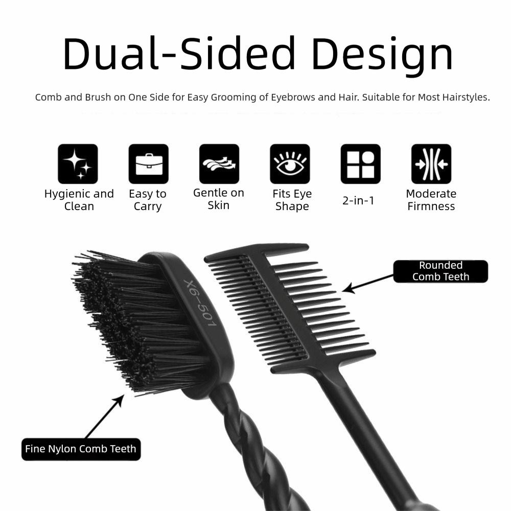Foldable Eyebrow Brush Comb Double Headed Dust Brush Quick Hair Dye Applicator Brush Daily Beauty