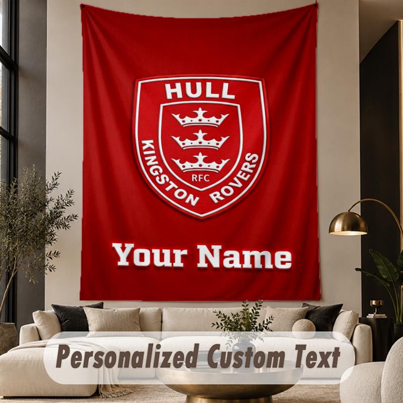 Custom Text Tapestry Hull KR Print Wall Tapestry Indoor Living Room Wall Decor