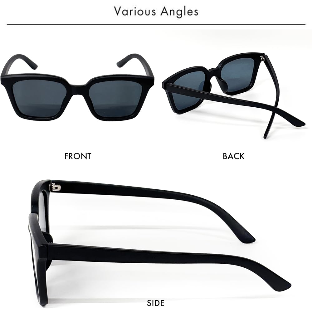 FashionBerry Черные и Квадратные UV Модные Широкие Стройнящие UV Стильные Очки для и Зарубежных Подходят для Всех Средне-Серые Солнцезащитные Очки, 99% Защита,