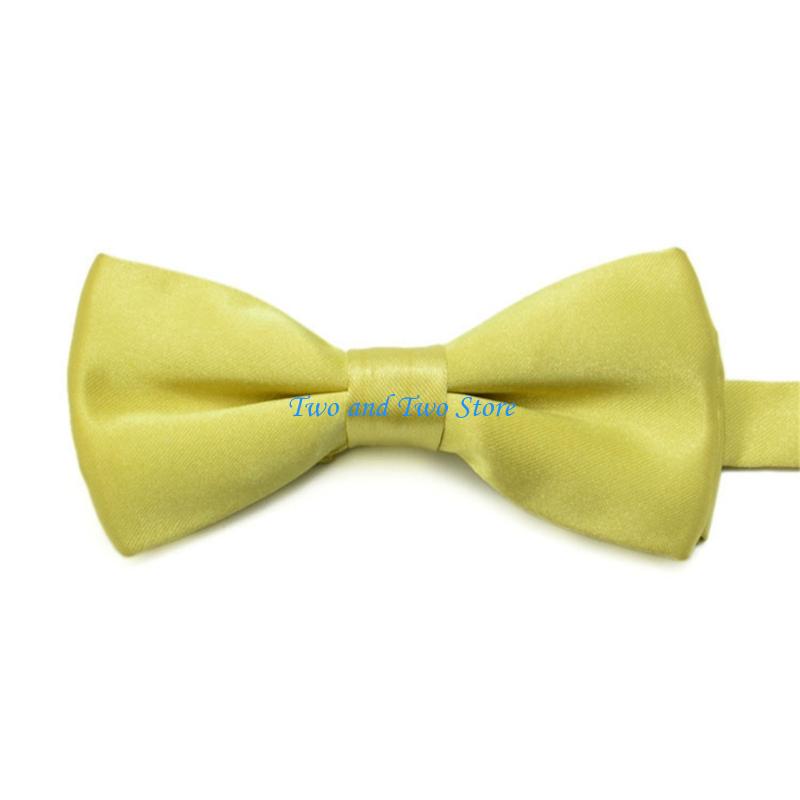 HX6F Kids Double Layer BowTie For School Event Birthday Party Soft Polyester Adjustable Neckband for Children Formal Occasion