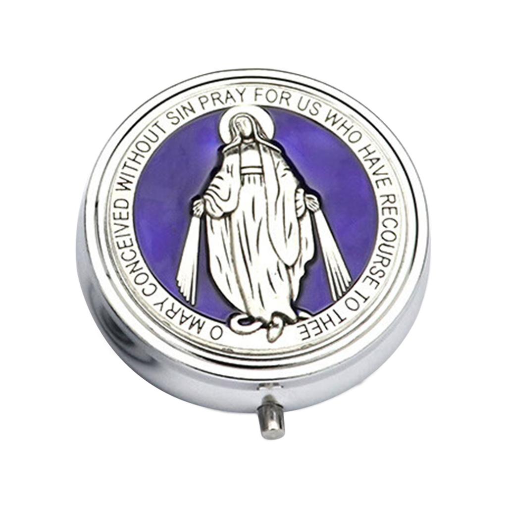 Elegant Metal Jewelry Box With Built In Makeup Mirror For Christian Home Decorations And Religious Relic Storage