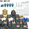Средневековый рыцарь воин строительные блоки военные фигурки солдат европейский замок стража армия меч оружие боевой конь кирпичи игрушка подарок