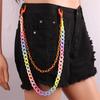 Bohemian Rainbow Resin Chain Keychains Men Women Hip Hop Waist Chain Multicolor Acrylic Flower Pants Trousers Chain Punk Jewelry