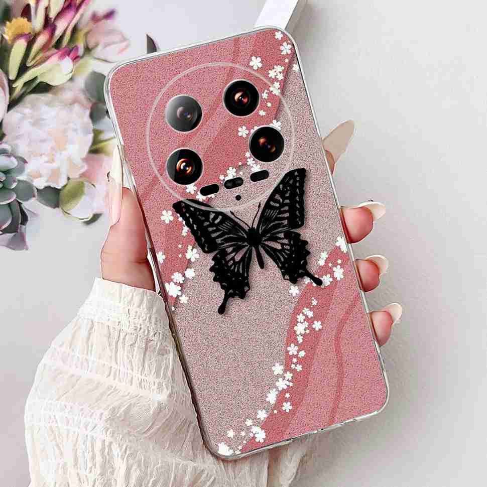 Case For Xiaomi 14 Ultra Butterfly Silicone Soft Phone Cover For Xiaomi Mi 14 Mi14 Ultra Shockproof Back Fundas Xiaomi 14Ultra