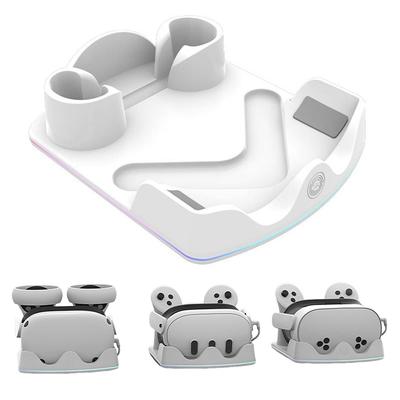 Зарядная станция для Meta Quest 3S Зарядная подставка с RGB-подсветкой Стенд для дисплея гарнитуры и крепление для контроллера Держатель для контроллера