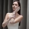 Длинные свадебные перчатки Тюлевые перчатки с жемчугом Винтажные женские свадебные перчатки Вечеринка