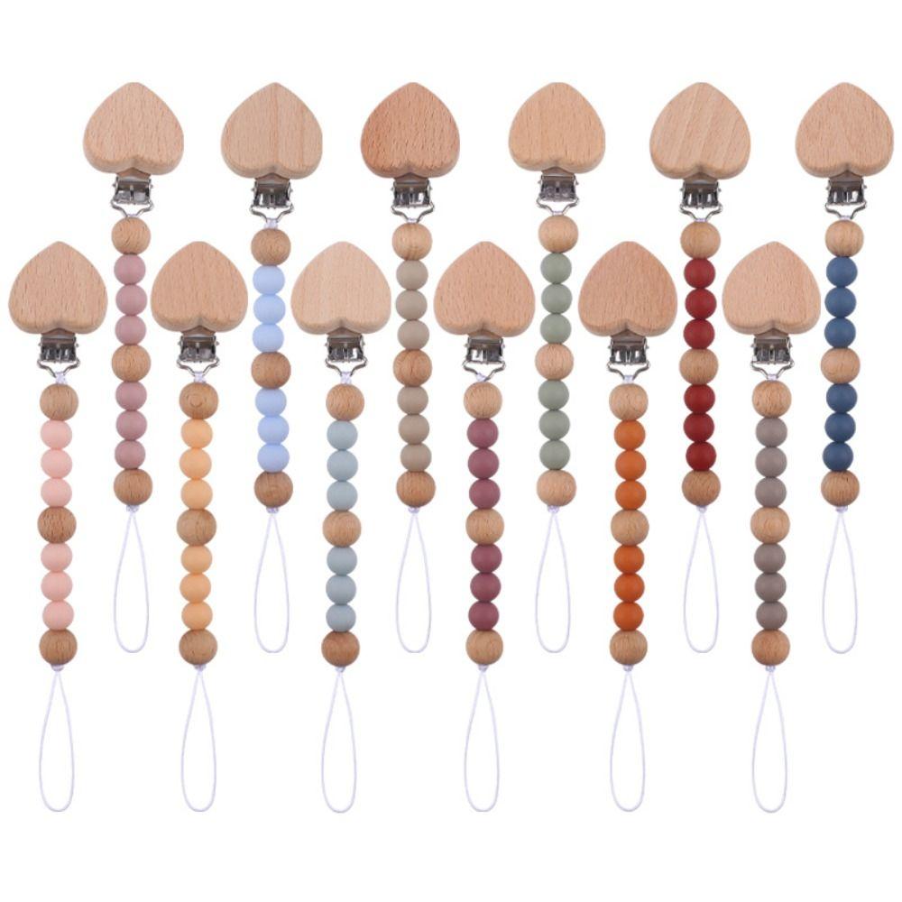 Деревянная цепочка для детской соски, зажимы для пустышек, детские игрушки-прорезыватели, ремни, держатель для соски, зажимы для детей