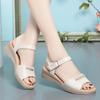 Summer Soft Leather Women Sandals Fashion Wedges Soft Bottom Comfortable Casual Mother Shoes Open Toe Anti-slip Sandals