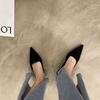 Fashion Sandals Sexy Woman Slippers Low Heel Shoes for Women Mules Slides Pointed Toe Wholesale Designer Luxury On Sale Vip Small Size