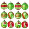 12 шт. Праздничные елочные украшения, 5,99 см Блестящие красные,зеленые подвесные шары, Пластиковые праздничные украшения в современном стиле для Рождества, Без перьев