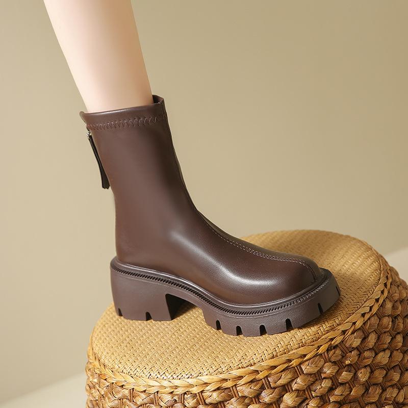 Ботинки мартин женские туфли 2025 новые популярные женские ботинки на толстой подошве тонкие ботинки британский стиль маленькие короткие ботинки женские весенне-осенние одинарные ботинки