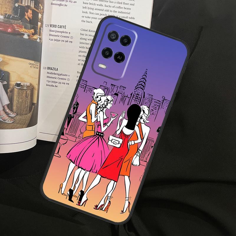 Модная Девушка Для Oppo A80 A60 A40 A94 A54 A98 A78 A18 A38 A58 A16 A76 A96 A17 A77 A74 A57S A15 Чехол для Телефона