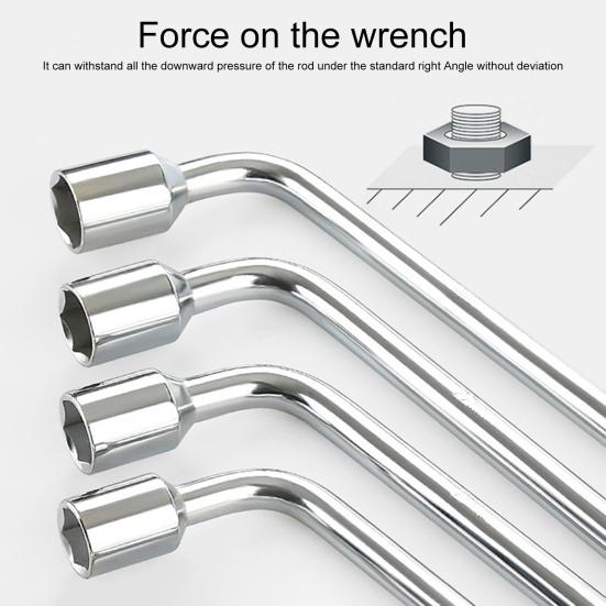 17/19/22/24 мм Шинный ключ с высоким крутящим моментом, нескользящий инструмент для снятия автомобильных шин, высокоуглеродистая сталь, 2-концевой торцевой ключ L-типа, шестигранный ключ, гаечный ключ, инструмент