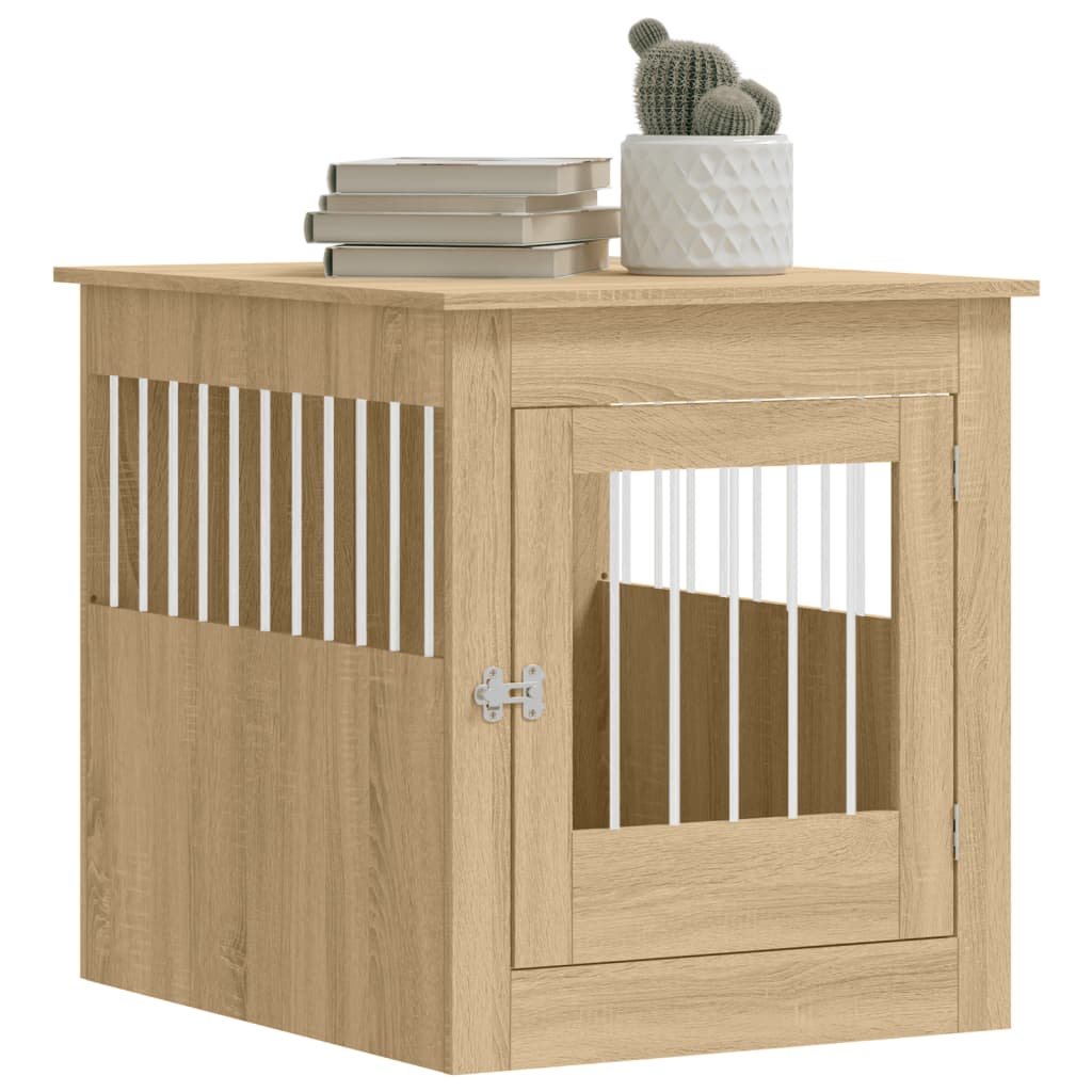 Furniture Style Dog Crate in Sonoma Oak 64.5 x 80 x 71 cm Particleboard